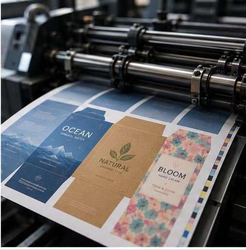 Printing machine producing packaging sheets